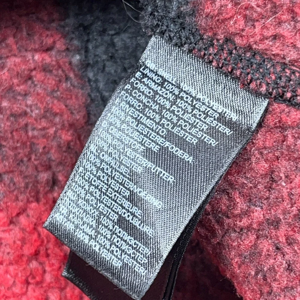 North Face Sweater Men XXL Red Black Buffalo Plaid Pullover 1/2 Zip Gordon Lyons